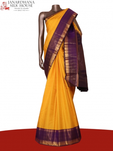 Pure Handloom Tissue Veldhari Lines Kanjeevaram Silk Saree